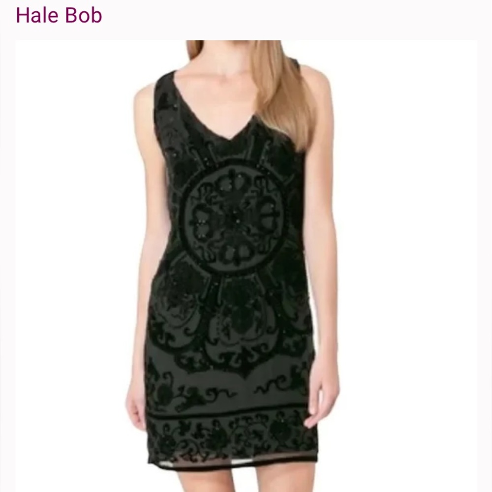 Hale Bob Aaliyah Black Velvet Burnout Top 39UM202S